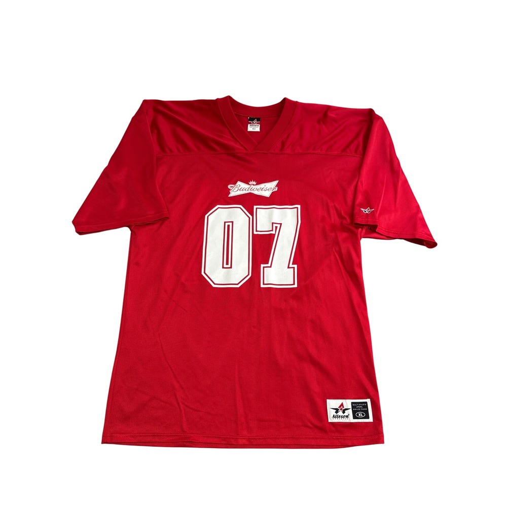 Vintage Alleson Athletic Budweiser Football Jersey Red Mesh 07 Mens XL